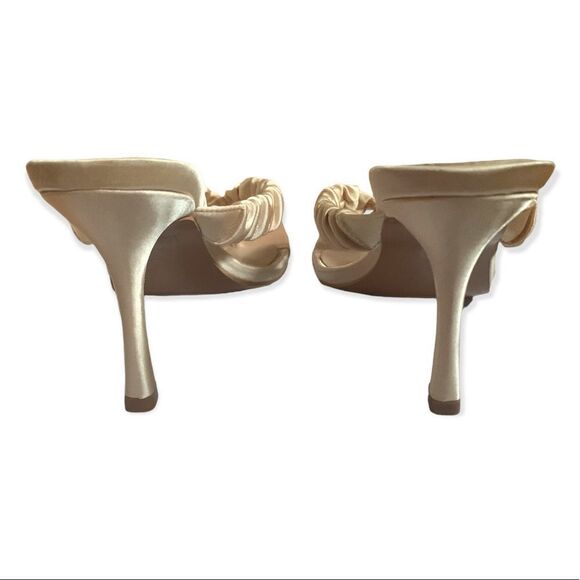 Lulu’s Cabrera Champagne Satin Square Toe High Heel Sandals - Picture 7 of 10